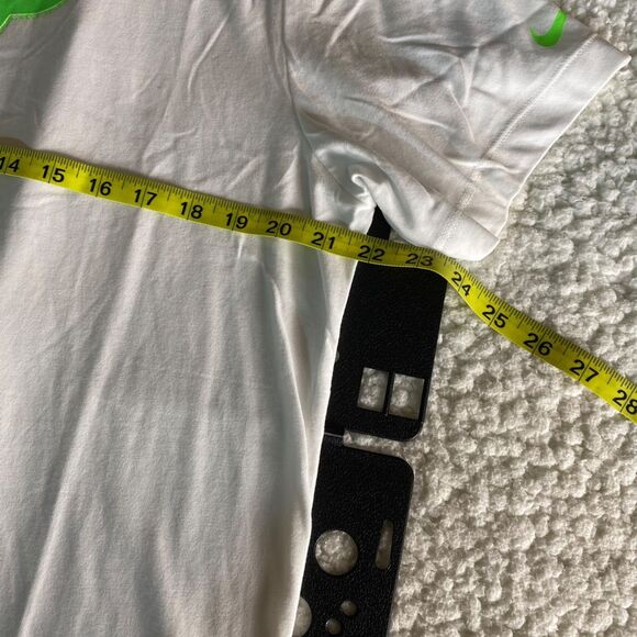 Nike Rafa Nadal Bull Logo Dri-FIT T-Shirt White Neon Green | Women’s Large - Picture 6 of 7